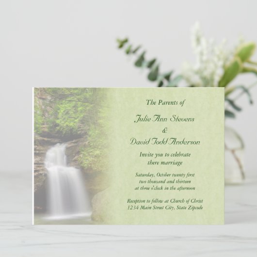 Waterfall Wedding Kaart (Staand voorkant)