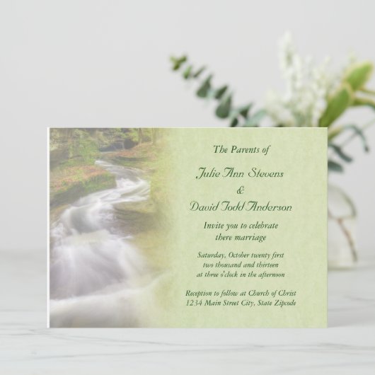 Waterfall Wedding Kaart (Staand voorkant)