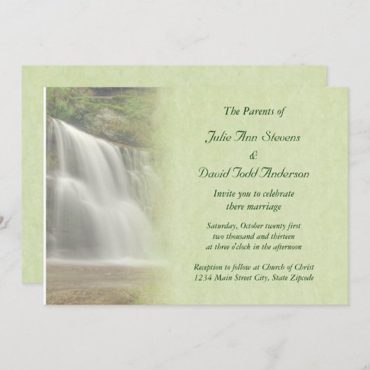 Waterfall Wedding Kaart (Voorkant / Achterkant)