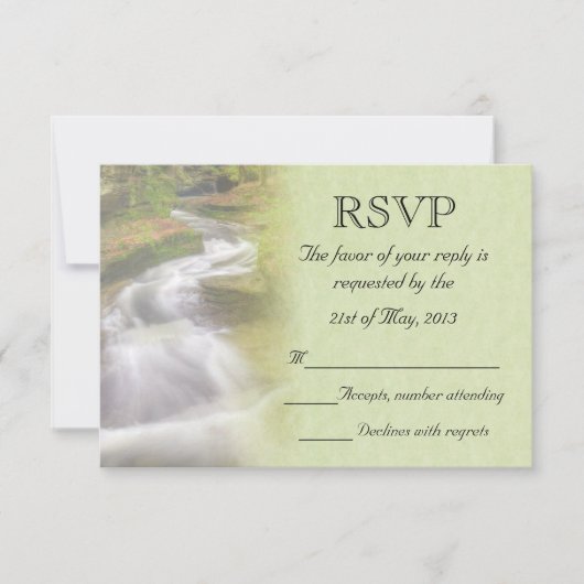 Waterfall Wedding RSVP Kaartje (Voorkant)