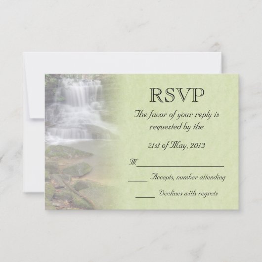 Waterfall Wedding RSVP Kaartje (Voorkant)