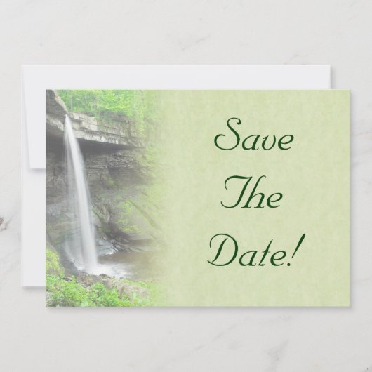 Waterfall Wedding Save the Date Kaart (Voorkant)