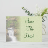 Waterfall Wedding Save the Date Kaart (Staand voorkant)