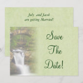 Waterfall Wedding Save the Date Kaart (Voorkant / Achterkant)