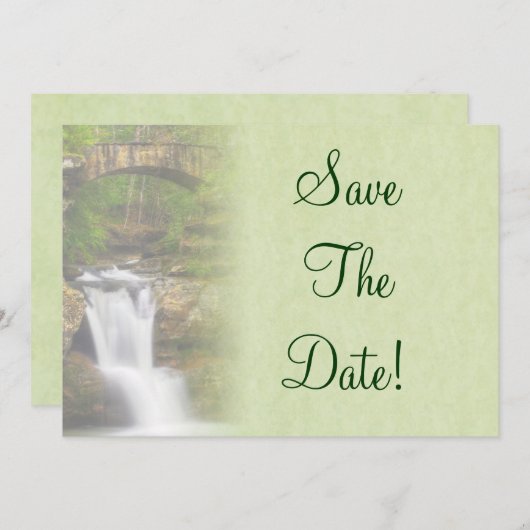 Waterfall Wedding Save the Date Kaart (Voorkant / Achterkant)