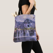 Waterfall Wolf Mountain over druk Tote Bag (Dichtbij)