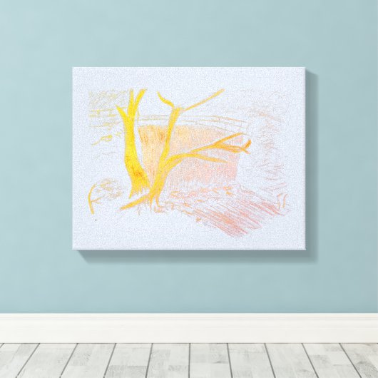 Waterfall zilveren canvas Print (Insitu (Houten vloer))