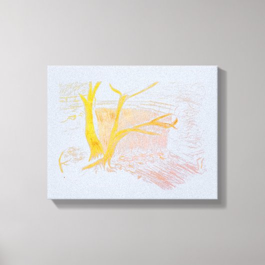 Waterfall zilveren canvas Print (Voorkant)