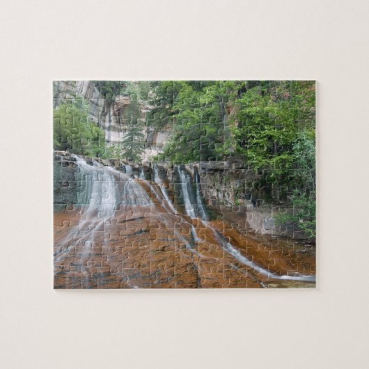 Waterfall, Zion National Park, Utah, Verenigde Sta Legpuzzel (Horizontaal)