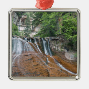 Waterfall, Zion National Park, Utah, Verenigde Sta Metalen Ornament