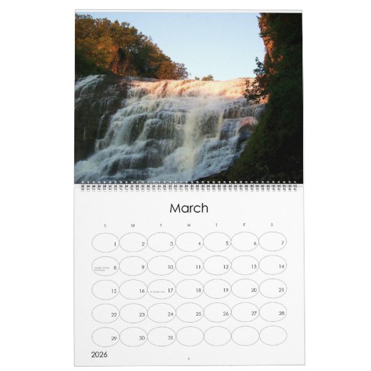 WATERFALLEN VAN ITHACA-kalender Kalender (Mar 2026)