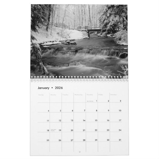 Waterfalls 2026 kalender (Jan 2026)