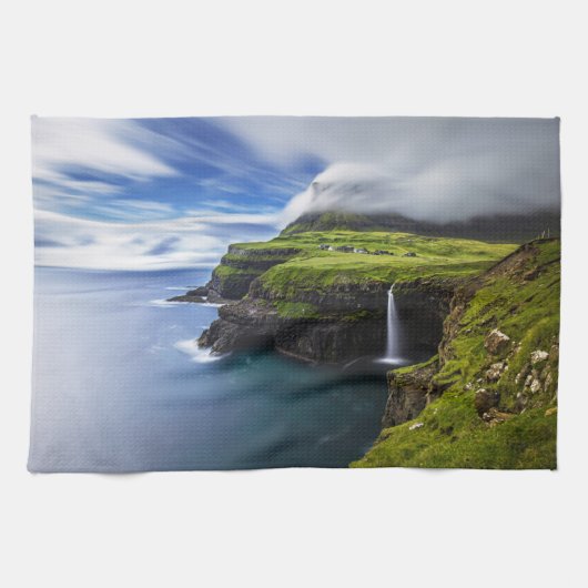 Waterfalls | Faroe Islands, Denmark Theedoek (Horizontaal)