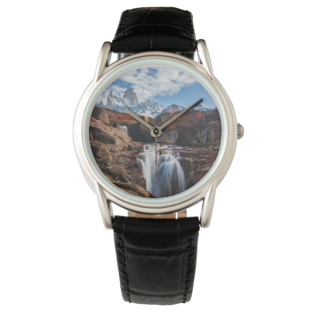 Waterfalls | Fitz Roy Mountain, Argentina Horloge (Voorkant)