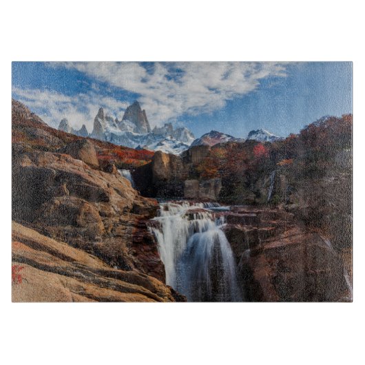 Waterfalls | Fitz Roy Mountain, Argentina Snijplank (Voorkant)