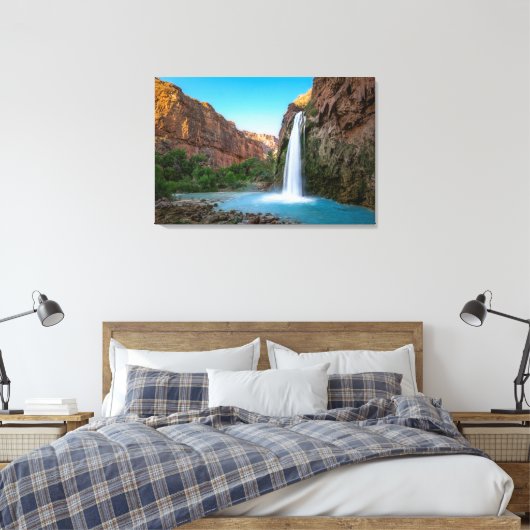 Waterfalls | Havasu Falls at Sunset Canvas Afdruk (Insitu (Slaapkamer))