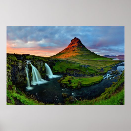 Waterfalls | Kirkjufell, Iceland Poster (Voorkant)