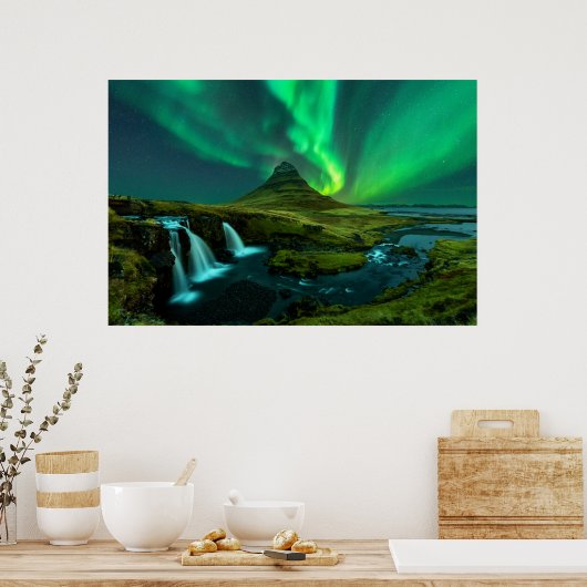 Waterfalls | Kirkjufellfoss Waterfall, Iceland Poster (Keuken)