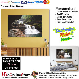 Waterfalls Nature Relax Home Office Picture 15 Canvas Afdruk