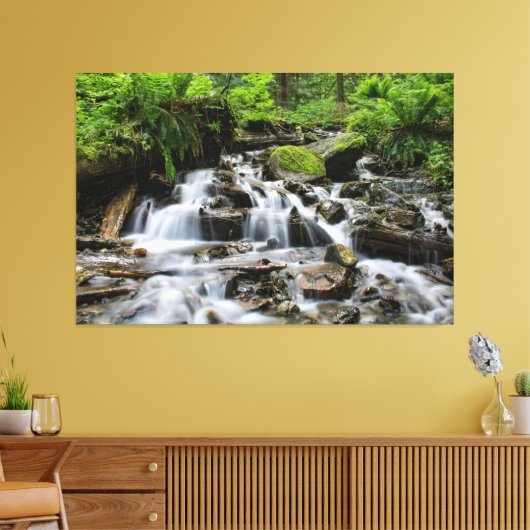 Waterfalls Nature Relaxation Home Office Picture Canvas Afdruk (Insitu (Woonkamer))