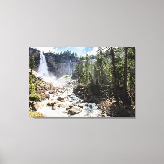 Waterfalls | Nevada Fall, Yosemite, CA Canvas Afdruk (Voorkant)
