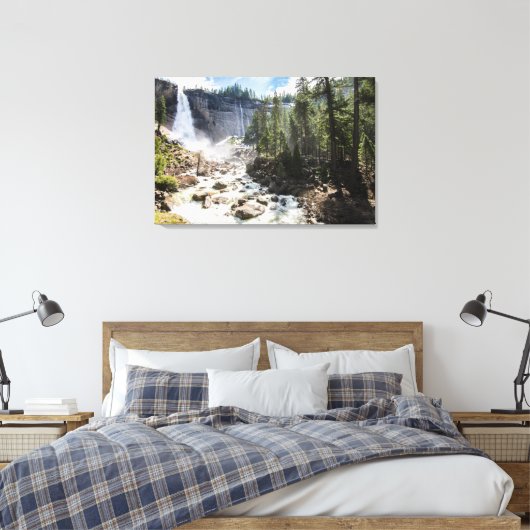 Waterfalls | Nevada Fall, Yosemite, CA Canvas Afdruk (Insitu (Slaapkamer))
