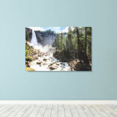 Waterfalls | Nevada Fall, Yosemite, CA Canvas Afdruk (Insitu (Houten vloer))