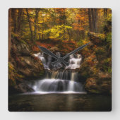Waterfalls | New England Connecticut Vierkante Klok (Voorkant)