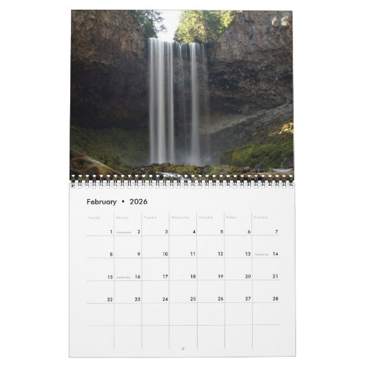 WATERFALLS OF PACIFIC NORTHWEST KALENDER (Feb 2026)