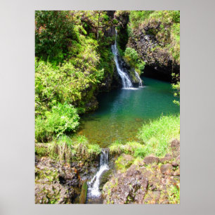 Waterfalls on the Road to Hana, Maui, Hawaii Poster