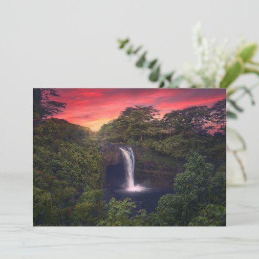 Waterfalls | Rainbow Falls, Hilo, Hawaii Bedankkaart (Staand voorkant)