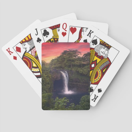 Waterfalls | Rainbow Falls, Hilo, Hawaii Pokerkaarten (Achterkant)