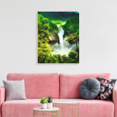 Waterfalls | San Rafael Falls, Ecuador Canvas Afdruk (Insitu (Woonkamer))