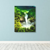 Waterfalls | San Rafael Falls, Ecuador Canvas Afdruk (Insitu (Houten vloer))