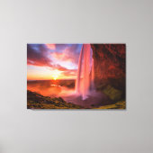 Waterfalls | Seljalandsfoss Waterfall Canvas Afdruk (Voorkant)