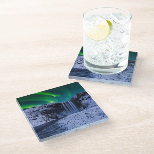 Waterfalls | Skógafoss Waterfall Glazen Onderzetter (Schuin)