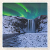 Waterfalls | Skógafoss Waterfall Glazen Onderzetter (Voorkant)