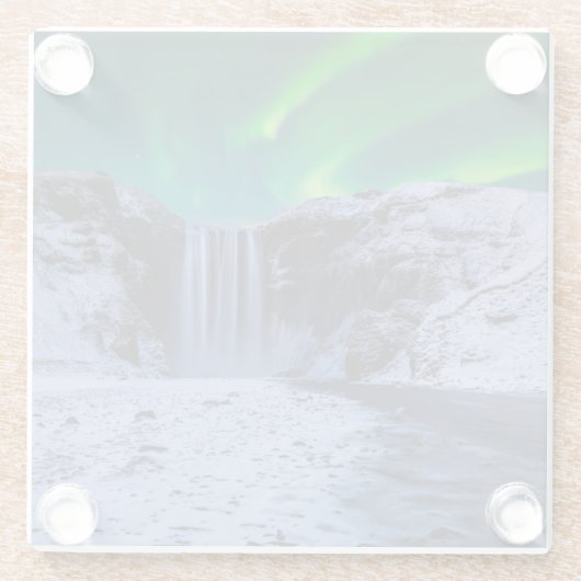 Waterfalls | Skógafoss Waterfall Glazen Onderzetter (Achterkant)