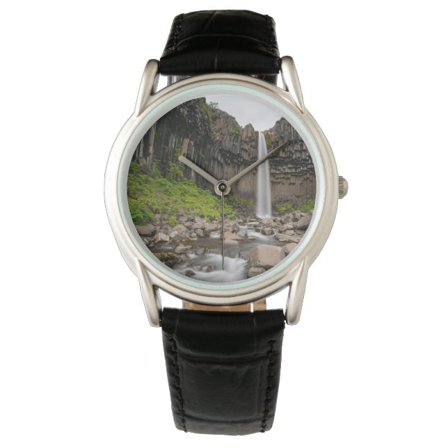 Waterfalls | Svartifoss Waterfall, South Iceland Horloge (Voorkant)