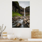 Waterfalls | Svartifoss Waterfall, South Iceland Poster (Keuken)