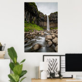 Waterfalls | Svartifoss Waterfall, South Iceland Poster (Thuiskantoor)