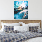 Waterfalls | Vatnajokull Glacier, Eastern Iceland Canvas Afdruk (Insitu (Slaapkamer))