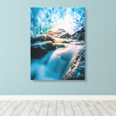 Waterfalls | Vatnajokull Glacier, Eastern Iceland Canvas Afdruk (Insitu (Houten vloer))