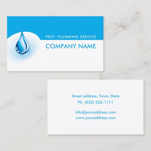 Waterfilterdienst Blauwe & Witte Kaart Visitekaartje (Voorkant / Achterkant)