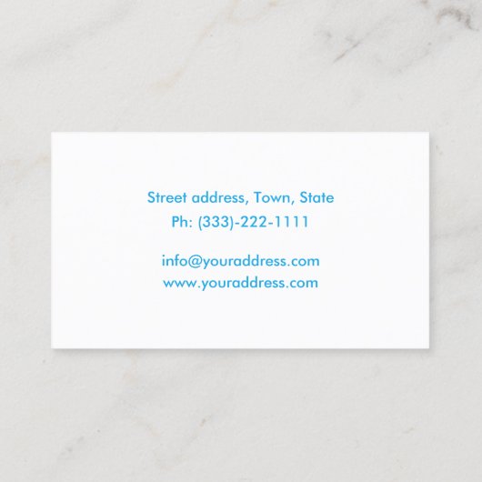 Waterfilterdienst Blauwe & Witte Kaart Visitekaartje (Achterkant)