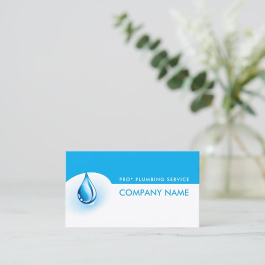 Waterfilterdienst Blauwe & Witte Kaart Visitekaartje (Staand voorkant)