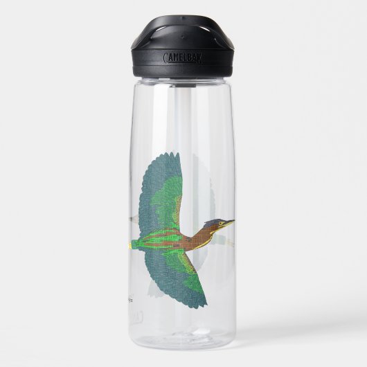 Waterfles (750ml) - Groene Reiger (Achterkant)