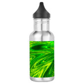 Waterfles Abstracte lijnen Groene bloem (Links)
