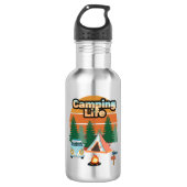 Waterfles Camping leven (Voorkant)