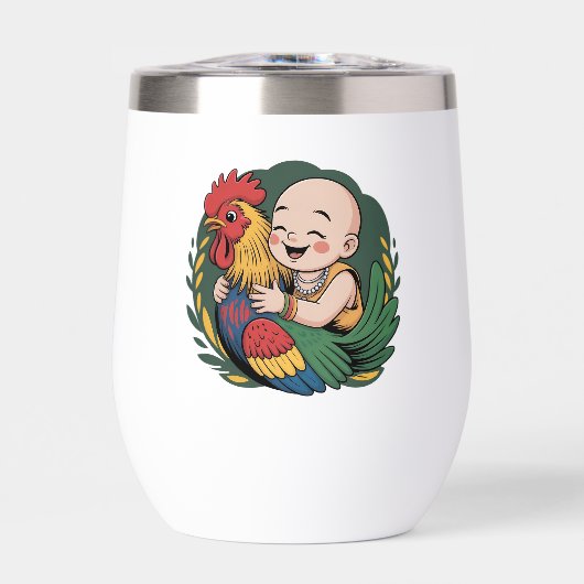 Waterfles | Chloe Baby Hugs Rooster (Voorkant)
